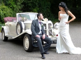 Vintage Beauford wedding car in London